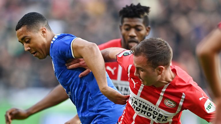 Leicester's Youri Tielemans and PSV's Mario Gotze