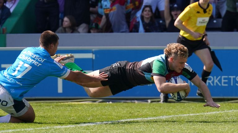Louis Lynagh went over for a late try which looked likely to secure progression for Quins 
