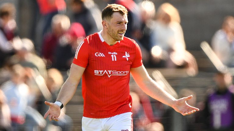 24 April 2022; Sam Mulroy of Louth after the Leinster GAA Football Senior Championship Round 1 match between Louth and Carlow at P..irc Tailteann in Navan, Meath. Photo by E..in Noonan/Sportsfile