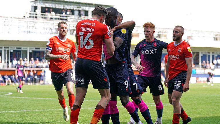 Tempers flared at Kenilworth Road as 11 players were booked - with one player sent off.