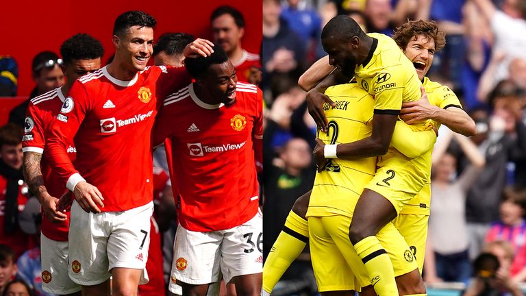 Manchester United and Chelsea players celebrating