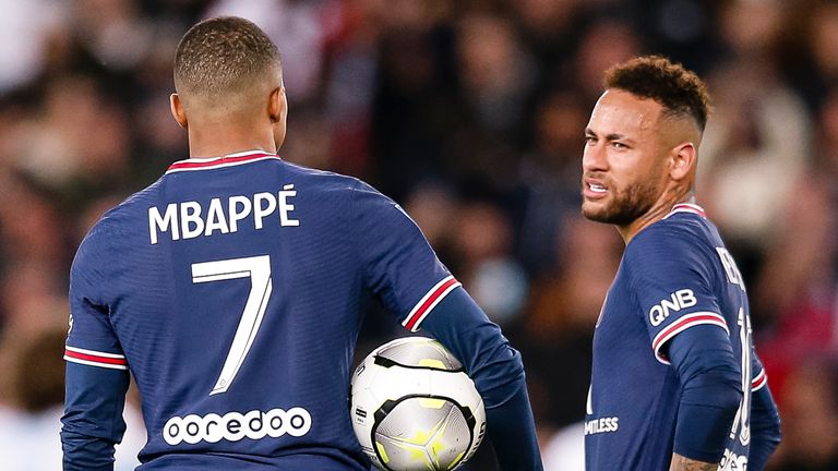 Kylian Mbappé and Neymar scored in PSG's 2-1 victory over Marseille on Sunday