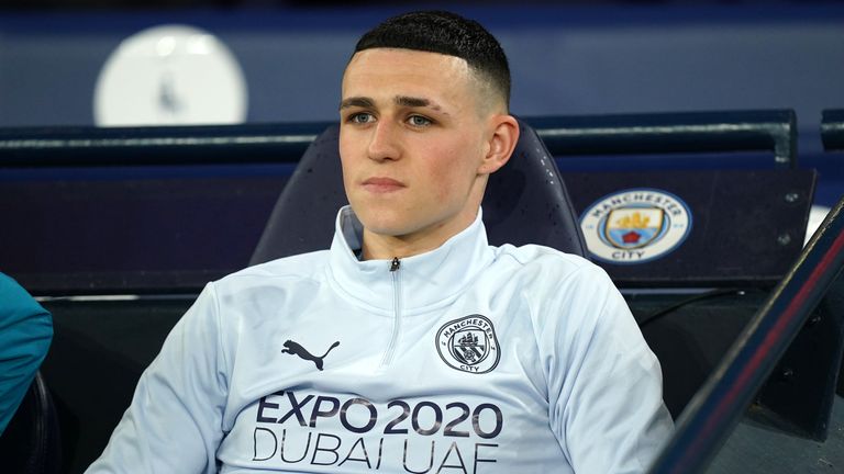 Phil Foden began the game against Atletico Madrid on the bench for Manchester City
