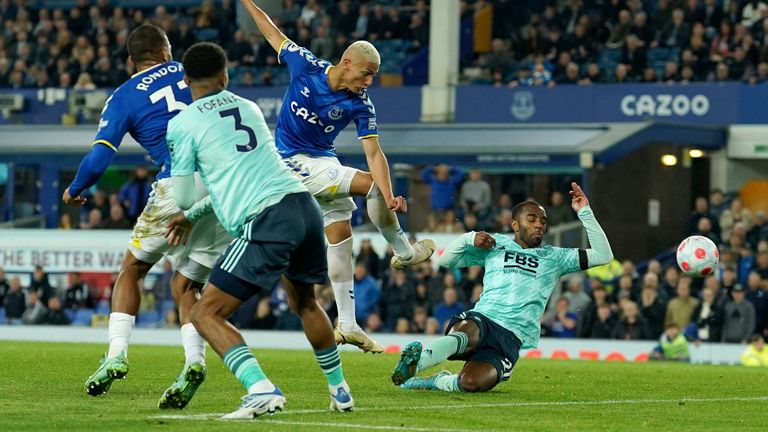 Richarlison equalises for Everton late in the game (AP)