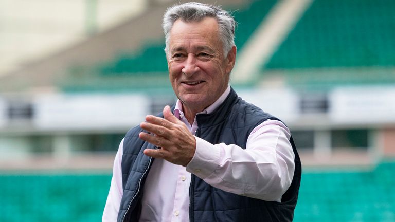 EDINBURGH, SCOTLAND - SEPTEMBER 22:  Hibs Executive Chairman..Ron..Gordon at Easter Road during a stadium refresh during a Hibernian photocall at Easter Road on September 22, 2021, in Edinburgh, Scotland.  (Photo by Mark Scates / SNS Group)