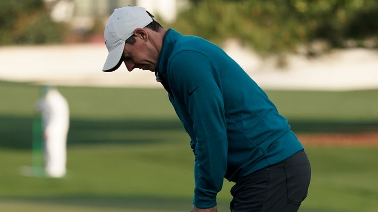 Rory McIlroy during a practice round ahead of The Masters