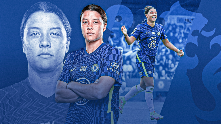 Sam Kerr has been named the FWA women&#39;s footballer of the year