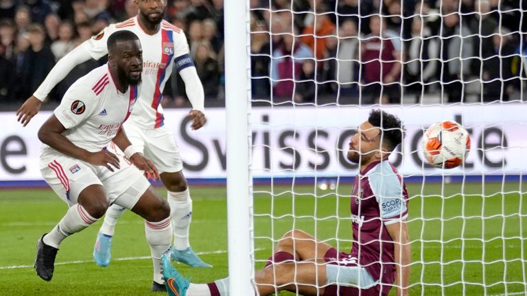 Tanguy Ndombele equalised for Lyon against West Ham