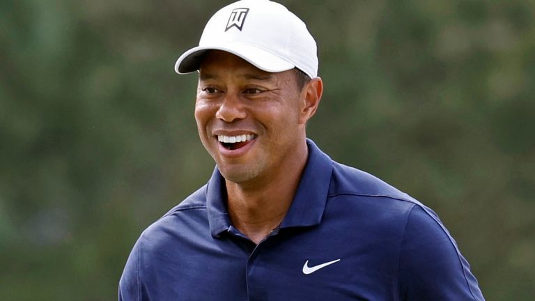 Tiger Woods on Monday at Augusta