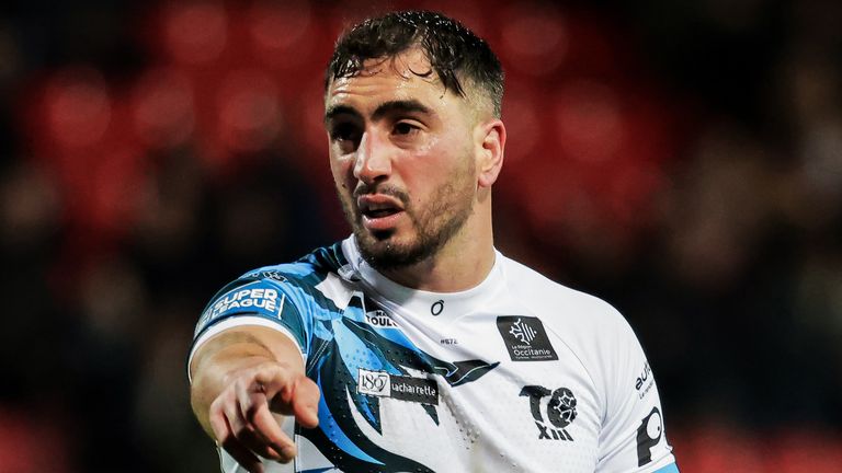 Picture by Alex Whitehead/SWpix.com - 12/02/2022 - Rugby League - Betfred Super League: Round 1 - Toulouse Olympique XIII vs Huddersfield Giants - Stade Ernest-Wallon, Toulouse, France - Toulouse’s Tony Gigot.