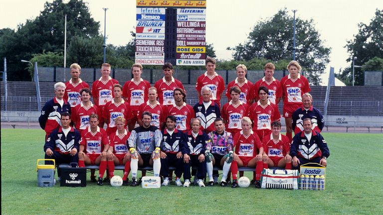 FC Twente in 1992 with Erik ten Hag third from the left on the middle row and Boudewijn Pahlplatz second from the right on the front row