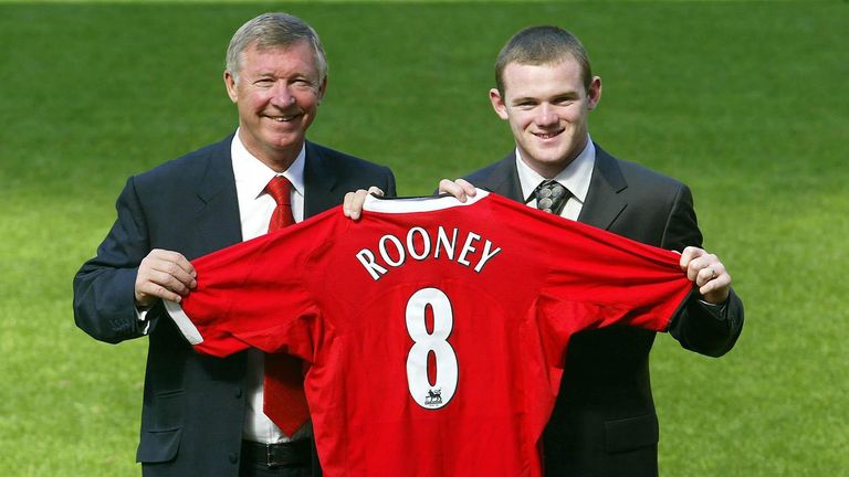 File photo dated 01/09/2004 of New Manchester United signing Wayne Rooney (right) with manager Sir Alex Ferguson.