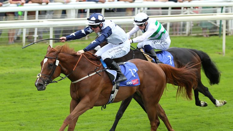 Zain Claudette wins the Lowther Stakes at York under Ray Dawson