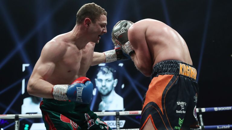 BEN SHALOM...S BOXXER PROMOTION MARSHALL V HERMANS .UTILITA ARENA, 02/04/2022.NEWCASTLE.PIC LAWRENCE LUSTIG.SUPER-MIDDLEWEIGHT CONTEST.ZAK CHELLI v JACK KILGANNON