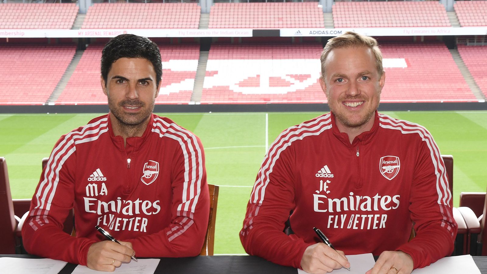 Arsenal manager Mikel Arteta and Women's boss Jonas Eidevall sign new contracts