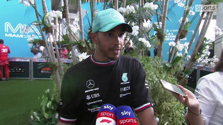 Making a statement? Lewis Hamilton was spotted at the Miami International  Autodrome on Friday ahead of Sunday'…