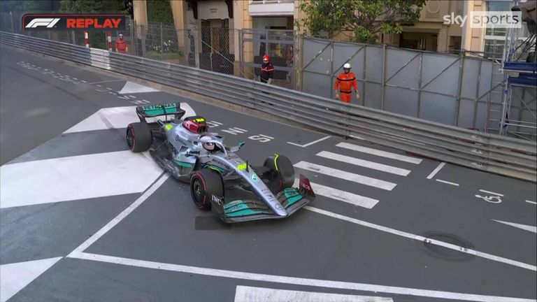 Lewis Hamilton locked up twice to join a growing list of drivers who have slid off the track in practice ahead of the Monaco Grand Prix