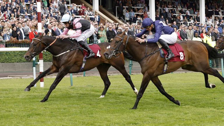 El Caballo riden by Clifford Lee (left) wins the Cazoo Sandy Lane Stakes at Haydock Park racecourse, Merseyside. Picture date: Saturday May 21, 2022.