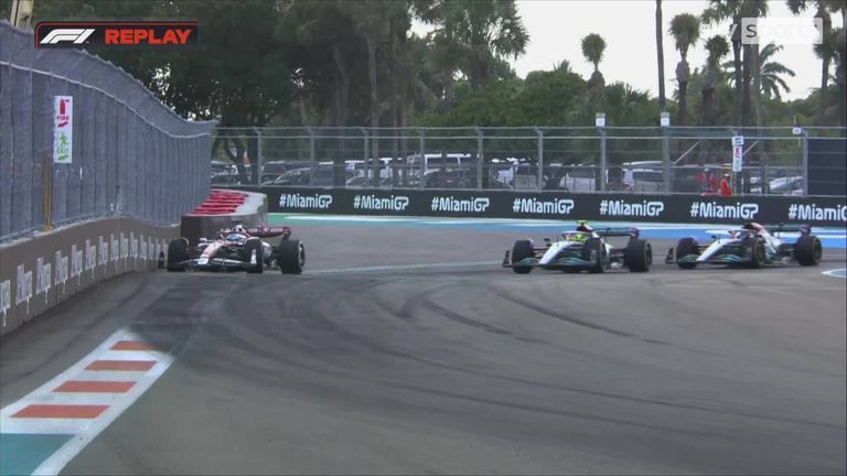 Valtteri Bottas was overtaken by Lewis Hamilton and George Russell in the same move