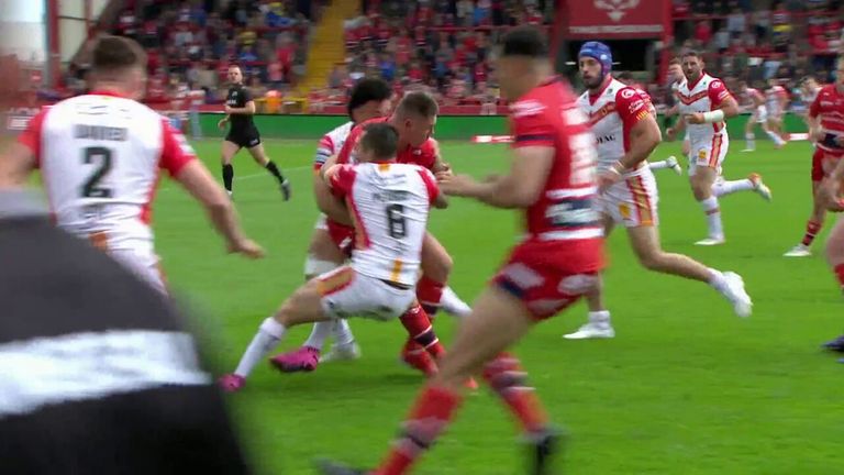 The best of the action from the Betfred Super League clash between Hull Kingston Rovers and Catalans Dragons