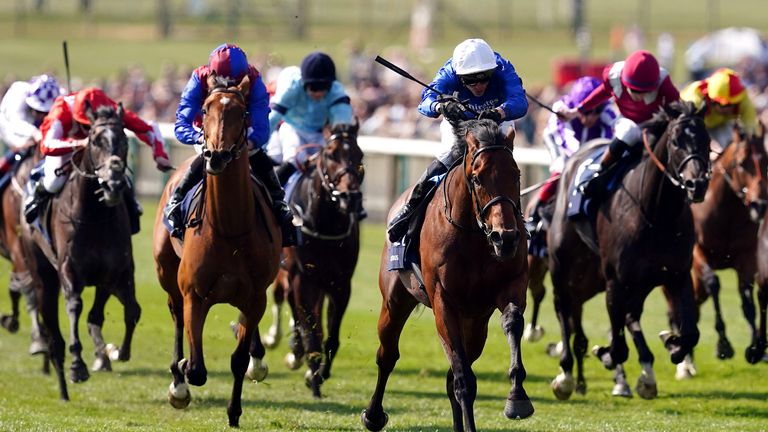 Luxembourg (maroon and blue silks) was third to Coroebus in the Guineas