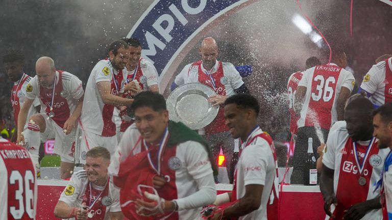 Erik ten Hag&#39;s Ajax were crowned Eredivisie champions