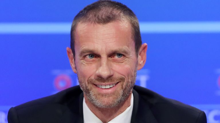 UEFA President Aleksander Ceferin during the UEFA Nations League Finals draw at the Shelbourne Hotel, Dublin. PRESS ASSOCIATION Photo. Picture date: Monday December 3, 2018. See PA story SOCCER Nations. Photo credit should read: Niall Carson/PA Wire