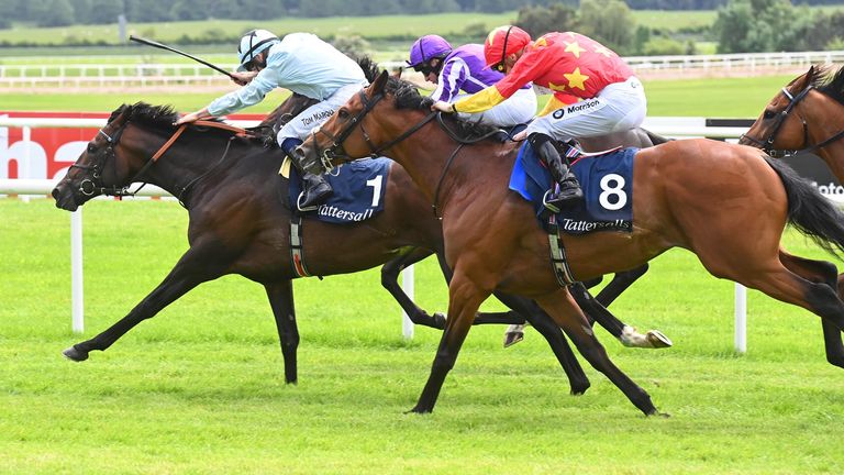 Alenquer and Tom Marquand win the Tattersalls Gold Cup from High Definiton (far) and State Of Rest (near)