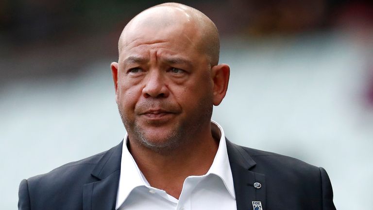 Former cricketer Andrew Symonds attends the state memorial service for former Australian cricketer Shane Warne at the Melbourne Cricket Ground on March 30, 2022 in Melbourne, Australia. 