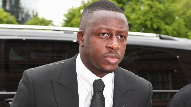 Benjamin Mendy arrives at Chester Crown Court