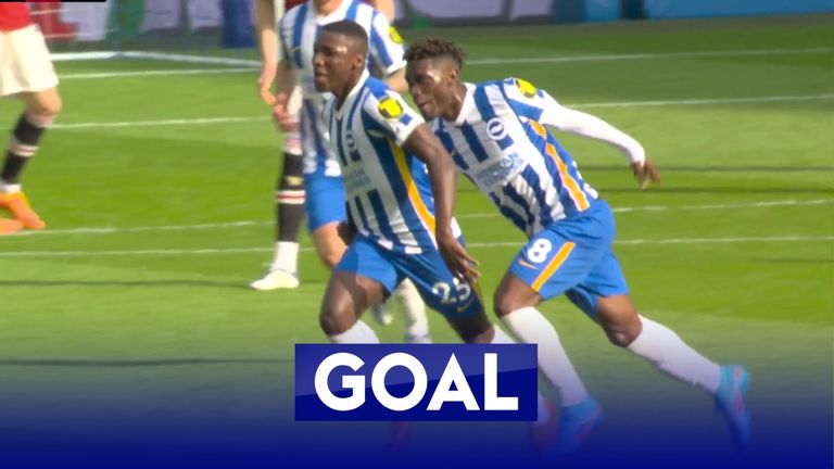 Moises Caicedo marque pour Brighton contre Manchester United