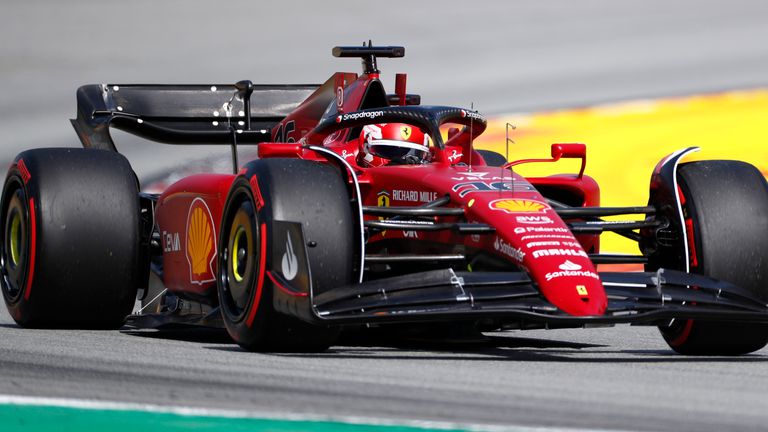 Leclerc will start the Spanish Grand Prix on pole after title rival Verstappe suffered a power issue at the end of qualifying