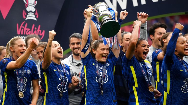 Women's FA Cup final between Chelsea and Manchester United at Wembley ...