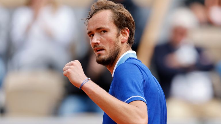 Watch highlights from the French open as Daniil Medvedev books his place in the third round but there is a shock in the women's draw as Karolina Pliskova goes out