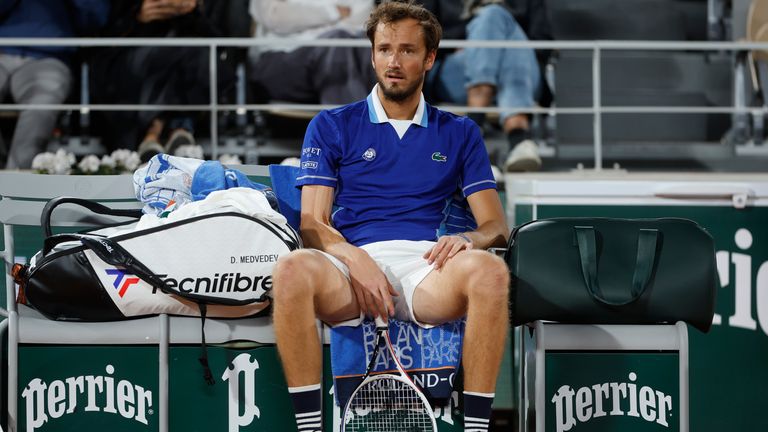 Daniil Medvedev saw his hopes for the French Open shattered by 2014 U.S. Open champion Marin Cilic
