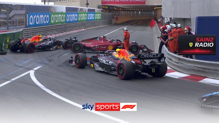 Sergio Perez crashes which seals Charles Leclerc pole.