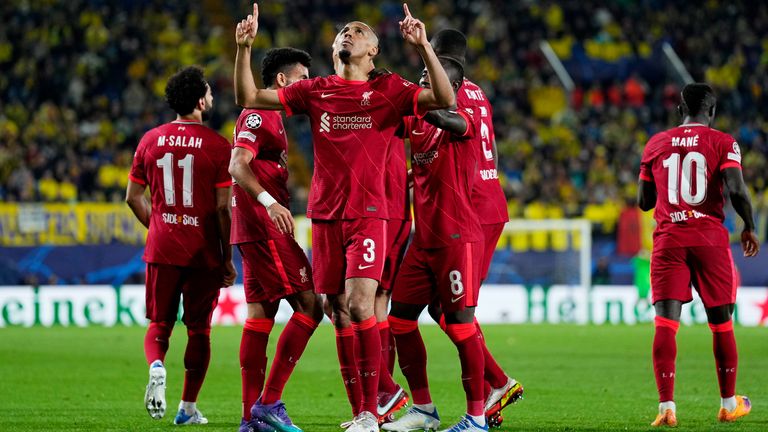Fabinho celebrates restoring Liverpool's aggregate lead