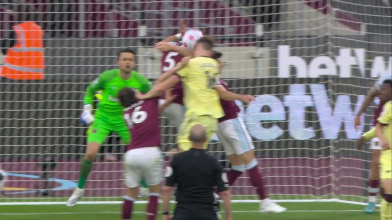 West Ham manager David Moyes was surprised VAR did not intervene for a potential handball by Rob Holding in the build up to Arsenal’s second goal.