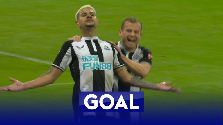 Bruno Guimaraes makes it 2-0 to Newcastle against Arsenal.