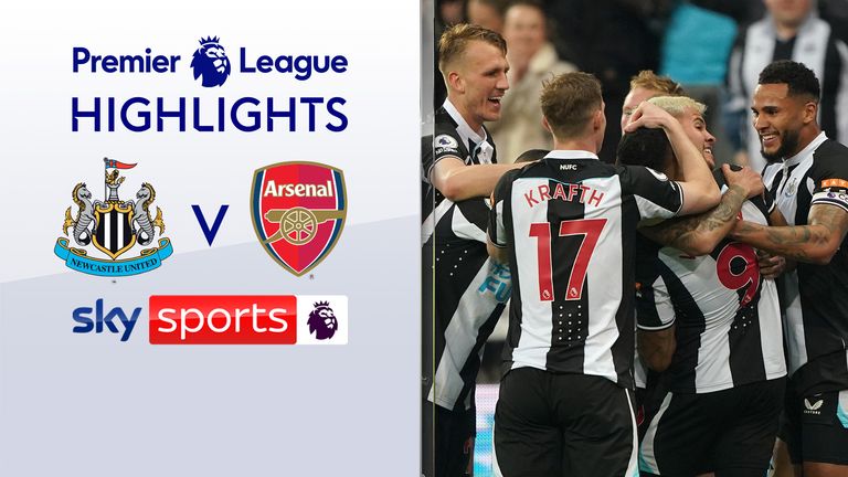 Watch highlights of Newcastle United&#39;s win against Arsenal in the Premier League.