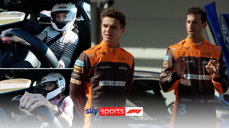 Sky F1&#39;s Natalie Pinkham and Rachel Brookes had an opportunity to navigate the Circuit de Catalunya track after some expert advice from McLaren&#39;s Lando Norris and Daniel Ricciardo.