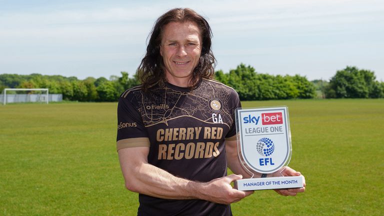 Wycombe Wanderers Manager Gareth Ainsworth wins the April 2022 EFL Sky Bet League One manager of the month during the Wycombe Wanderers at Wycombe Training Ground, High Wycombe, England on the 6 May 2022. Photo by Andy Rowland.