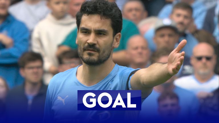 Gundogan scores his first goal against Villa