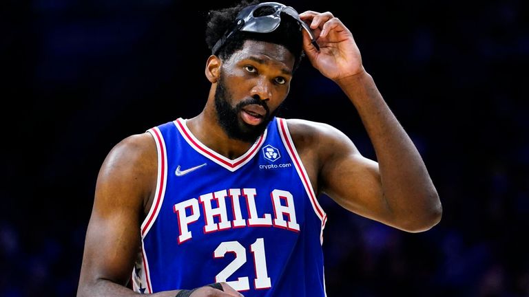 Joel Embiid Philadelphia 76ers Player-Issued #21 Blue Jersey from the  2018-19 NBA Season - Size 52+4