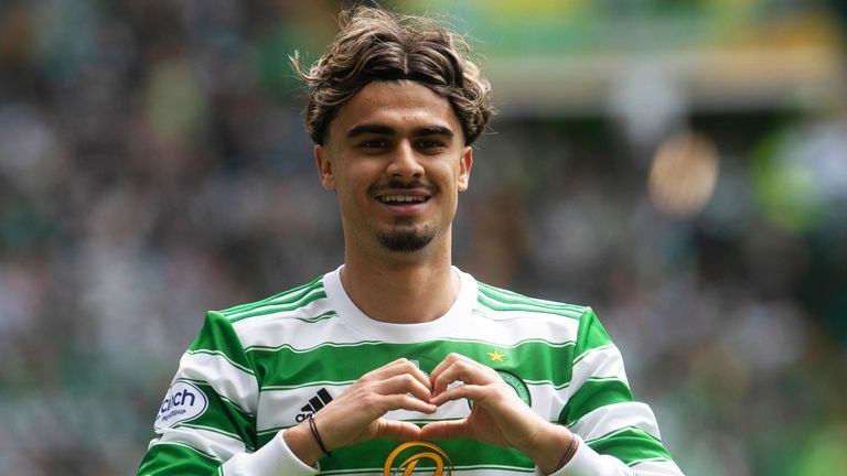 Jota celebrates after scoring to make it 4-0 to Celtic vs Motherwell