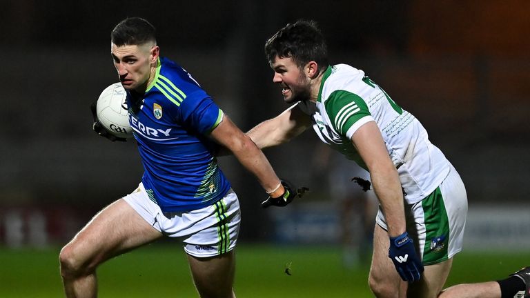 5 January 2022; Paul Geaney of Kerry in action against Jim Liston of Limerick during the McGrath Cup Group B match between Kerry and Limerick at Austin Stack Park in Tralee, Kerry. Photo by Brendan Moran/Sportsfile