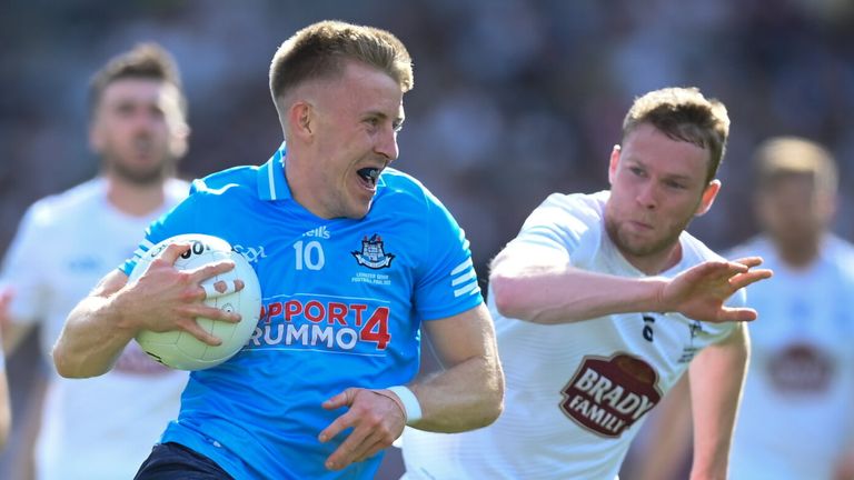 28 May 2022; Seán Bugler of Dublin in action against James Murray of Kildare during the Leinster GAA Football Senior Championship Final match between Dublin and Kildare at Croke Park in Dublin. Photo by Stephen McCarthy/Sportsfile