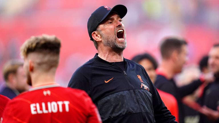 Jurgen Klopp celebrates Liverpool's victory