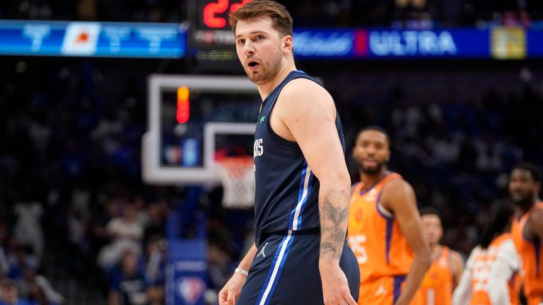 Luka Doncic in action against the Phoenix Suns in Game 4
