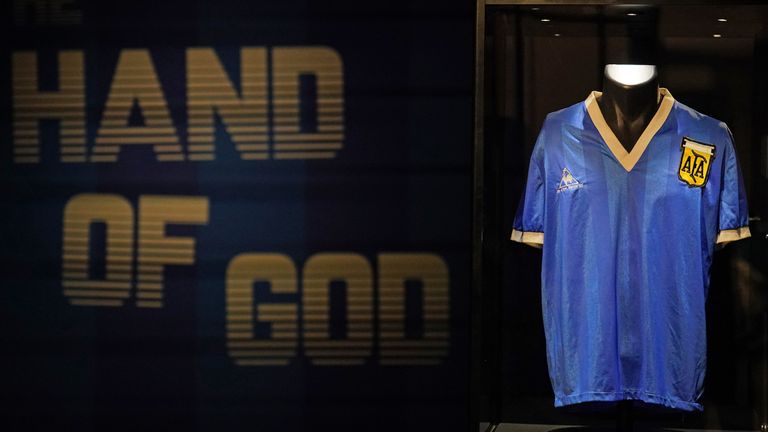 Maradona's 'Hand of God' Argentina shirt sells for £7.1million